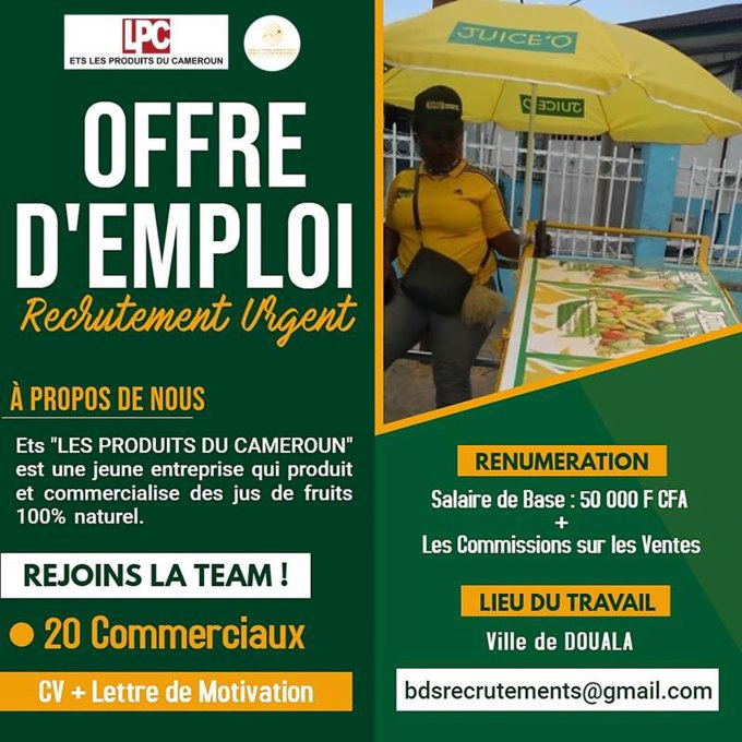 Recrutement de 20 commerciaux